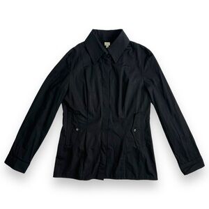 Gianfranco Ferre Black Button Up Top Collared Pockets Long Sleeve Italy Sz 48